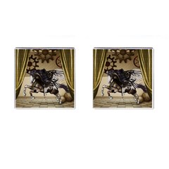 Awesome Steampunk Unicorn With Wings Cufflinks (Square)