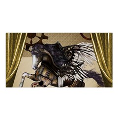 Awesome Steampunk Unicorn With Wings Satin Shawl