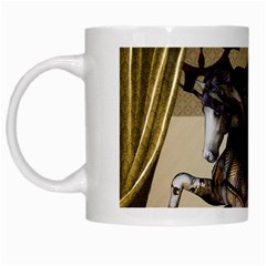 Awesome Steampunk Unicorn With Wings White Mugs by FantasyWorld7