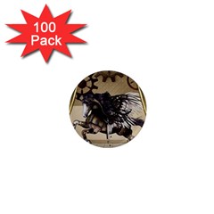 Awesome Steampunk Unicorn With Wings 1  Mini Magnets (100 pack) 