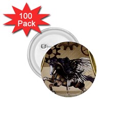 Awesome Steampunk Unicorn With Wings 1 75  Buttons (100 Pack)  by FantasyWorld7