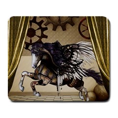 Awesome Steampunk Unicorn With Wings Large Mousepads