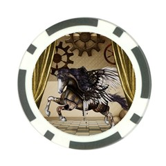 Awesome Steampunk Unicorn With Wings Poker Chip Card Guard