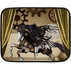 Awesome Steampunk Unicorn With Wings Fleece Blanket (Mini)