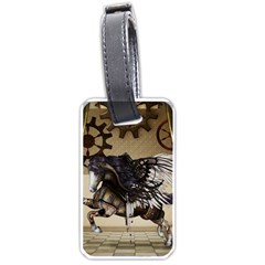 Awesome Steampunk Unicorn With Wings Luggage Tags (one Side)  by FantasyWorld7