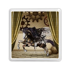 Awesome Steampunk Unicorn With Wings Memory Card Reader (Square)