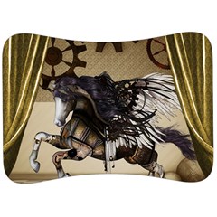 Awesome Steampunk Unicorn With Wings Velour Seat Head Rest Cushion by FantasyWorld7