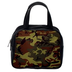 Camo Green Brown Classic Handbag (one Side) by retrotoomoderndesigns