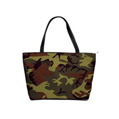 Camo Green Brown Classic Shoulder Handbag by retrotoomoderndesigns