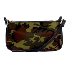 Camo Green Brown Shoulder Clutch Bag by retrotoomoderndesigns