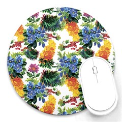 Flowers painting pattern Round Mousepads