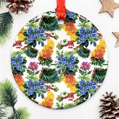 Flowers painting pattern Ornament (Round)