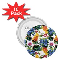 Flowers painting pattern 1.75  Buttons (10 pack)