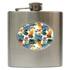 Flowers painting pattern Hip Flask (6 oz)