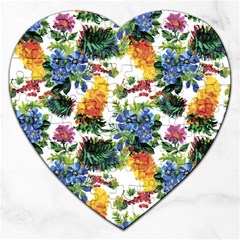 Flowers painting pattern Jigsaw Puzzle (Heart)