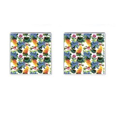 Flowers painting pattern Cufflinks (Square)