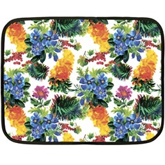 Flowers painting pattern Double Sided Fleece Blanket (Mini) 