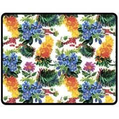 Flowers painting pattern Fleece Blanket (Medium) 