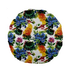 Flowers painting pattern Standard 15  Premium Round Cushions