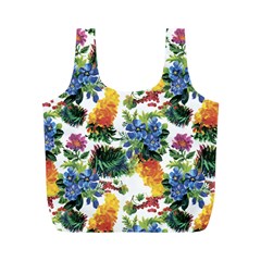 Flowers painting pattern Full Print Recycle Bag (M)