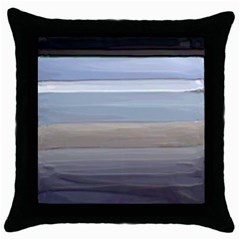 Pompey Beach Throw Pillow Case (black) by DeneWestUK