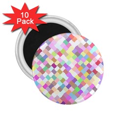 Mosaic Colorful Pattern Geometric 2 25  Magnets (10 Pack)  by Mariart