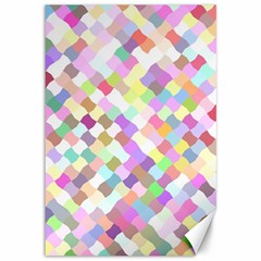 Mosaic Colorful Pattern Geometric Canvas 12  X 18  by Mariart