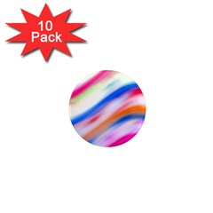 Vivid Colorful Wavy Abstract Print 1  Mini Magnet (10 Pack) 