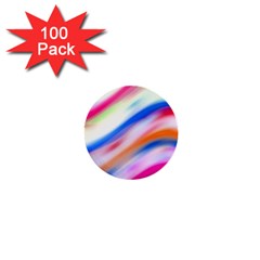 Vivid Colorful Wavy Abstract Print 1  Mini Buttons (100 Pack) 