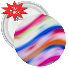 Vivid Colorful Wavy Abstract Print 3  Buttons (10 Pack)  by dflcprintsclothing