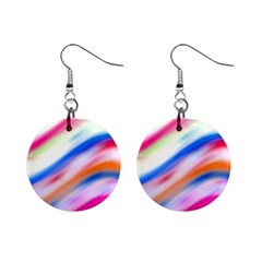 Vivid Colorful Wavy Abstract Print Mini Button Earrings by dflcprintsclothing