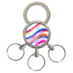 Vivid Colorful Wavy Abstract Print 3-ring Key Chains by dflcprintsclothing