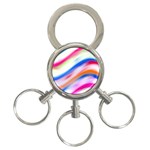 Vivid Colorful Wavy Abstract Print 3-Ring Key Chains Front