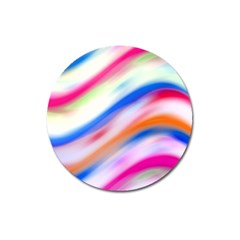 Vivid Colorful Wavy Abstract Print Magnet 3  (round)