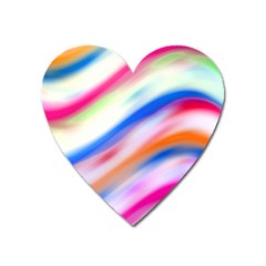 Vivid Colorful Wavy Abstract Print Heart Magnet