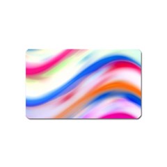 Vivid Colorful Wavy Abstract Print Magnet (name Card) by dflcprintsclothing