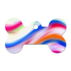 Vivid Colorful Wavy Abstract Print Dog Tag Bone (two Sides) by dflcprintsclothing