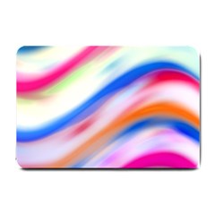 Vivid Colorful Wavy Abstract Print Small Doormat  by dflcprintsclothing