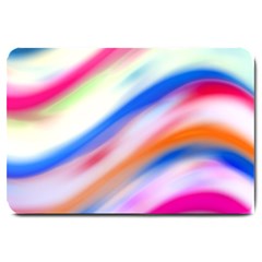 Vivid Colorful Wavy Abstract Print Large Doormat 