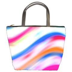 Vivid Colorful Wavy Abstract Print Bucket Bag by dflcprintsclothing