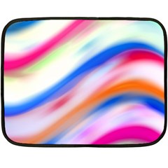 Vivid Colorful Wavy Abstract Print Fleece Blanket (mini) by dflcprintsclothing