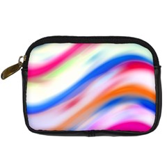 Vivid Colorful Wavy Abstract Print Digital Camera Leather Case by dflcprintsclothing