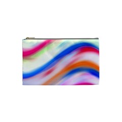 Vivid Colorful Wavy Abstract Print Cosmetic Bag (small) by dflcprintsclothing