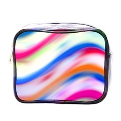 Vivid Colorful Wavy Abstract Print Mini Toiletries Bag (one Side) by dflcprintsclothing