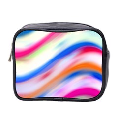 Vivid Colorful Wavy Abstract Print Mini Toiletries Bag (two Sides) by dflcprintsclothing