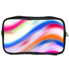 Vivid Colorful Wavy Abstract Print Toiletries Bag (one Side) by dflcprintsclothing