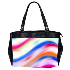 Vivid Colorful Wavy Abstract Print Oversize Office Handbag (2 Sides)