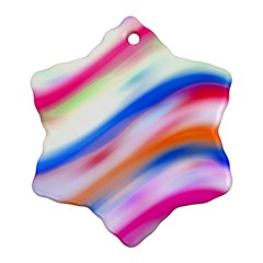 Vivid Colorful Wavy Abstract Print Ornament (snowflake) by dflcprintsclothing