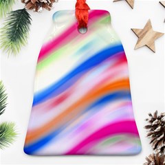 Vivid Colorful Wavy Abstract Print Ornament (bell)