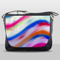 Vivid Colorful Wavy Abstract Print Messenger Bag by dflcprintsclothing